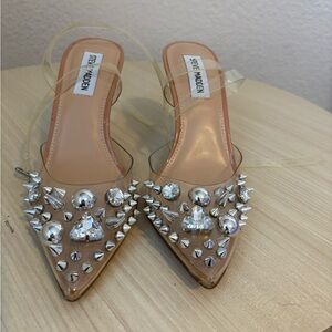 Steve Madden Women's Clear Studded Heels